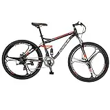 EUROBIKE 27.5 Inch Mountain Bike,Full Suspension Bike for Men and Women,21 Speeds Disc Brake Adult Mountain Bicycle (S7-3 Spoke)