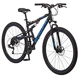Schwinn S29 Mens Mountain Bike, 29-Inch Wheels, 18-Inch/Medium Aluminum Frame, Dual-Suspension, Mechanical Disc Brakes, Matte Black