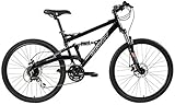 GRAVITY FSX 1.0 Dual Full Suspension Mountain Bike with Disc Brakes (Black, 17in)