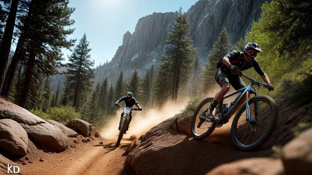Mountain biker on a trail Mountain biker on a trail